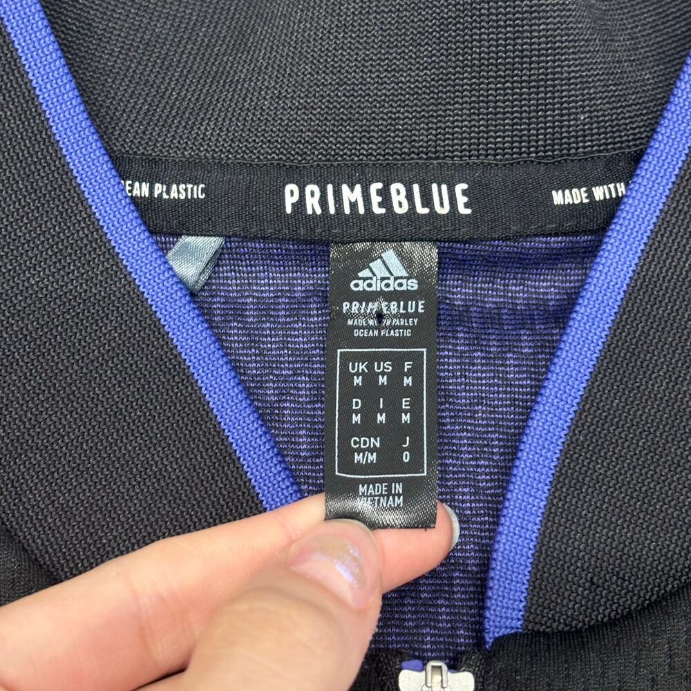 Adidas Primeblue Black Purple Mens M Quarter Zip Layering Golf Pullover Shirt - Picture 4 of 12